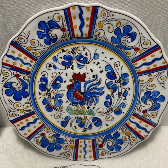 Le Cadeaux melamine rooster dessert plates set of 4 - Picture 3 of 5